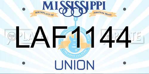 LAF1144 Mississippi License Plate