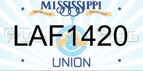 LAF1420 Mississippi License Plate