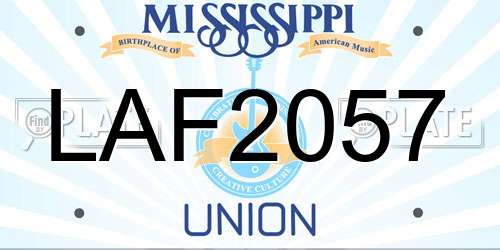 LAF2057 Mississippi License Plate