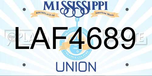 LAF4689 Mississippi License Plate