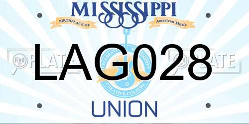 LAG028 Mississippi License Plate