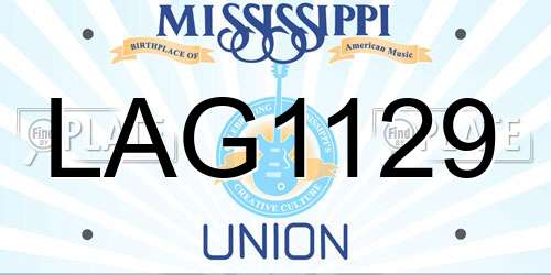 LAG1129 Mississippi License Plate