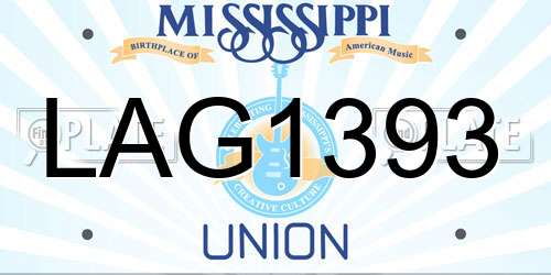 LAG1393 Mississippi License Plate