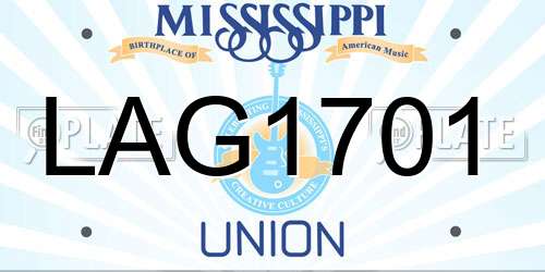 LAG1701 Mississippi License Plate