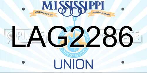 LAG2286 Mississippi License Plate