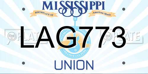 LAG773 Mississippi License Plate