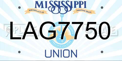 LAG7750 Mississippi License Plate