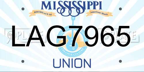 LAG7965 Mississippi License Plate