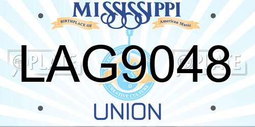 LAG9048 Mississippi License Plate