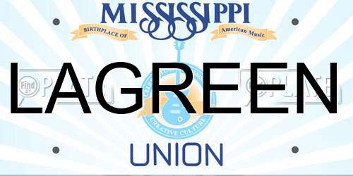 LAGREEN Mississippi License Plate