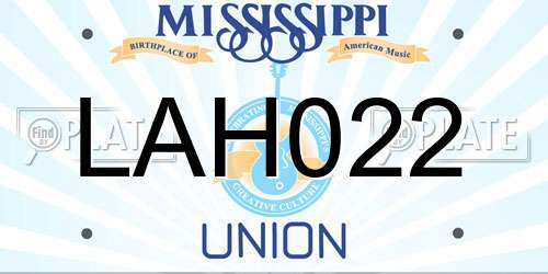 LAH022 Mississippi License Plate