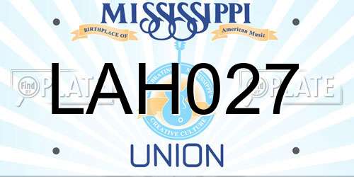 LAH027 Mississippi License Plate