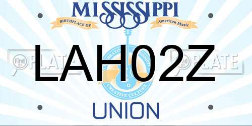 LAH02Z Mississippi License Plate