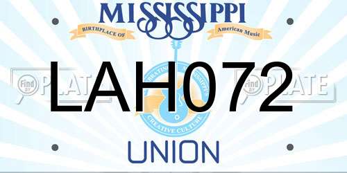 LAH072 Mississippi License Plate