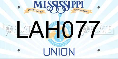 LAH077 Mississippi License Plate