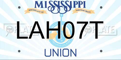 LAH07T Mississippi License Plate
