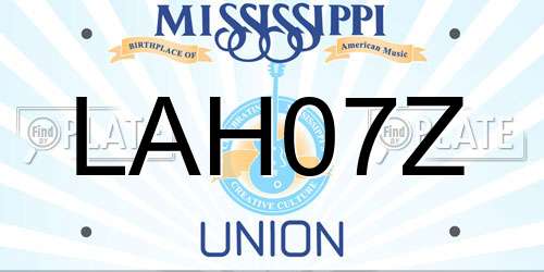 LAH07Z Mississippi License Plate