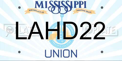 LAHD22 Mississippi License Plate