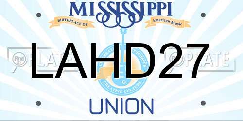 LAHD27 Mississippi License Plate