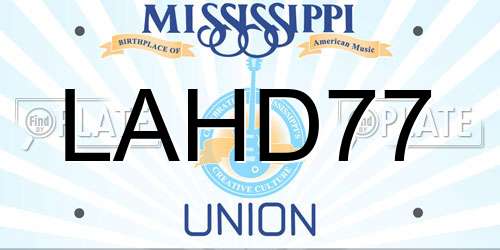 LAHD77 Mississippi License Plate