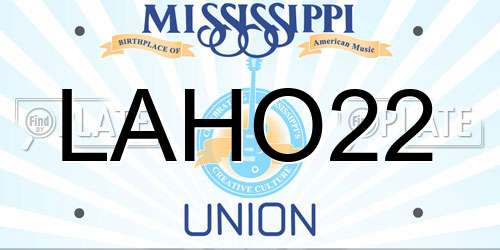 LAHO22 Mississippi License Plate