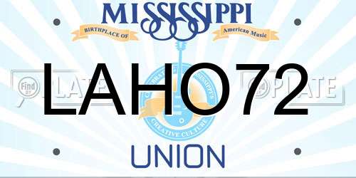 LAHO72 Mississippi License Plate
