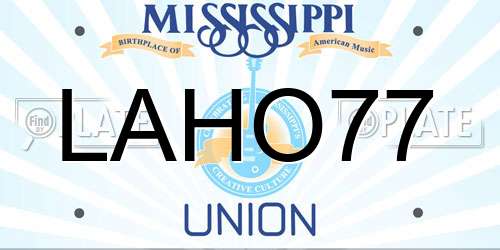 LAHO77 Mississippi License Plate