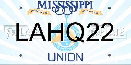 LAHQ22 Mississippi License Plate