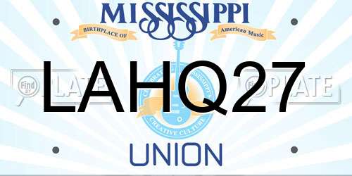 LAHQ27 Mississippi License Plate