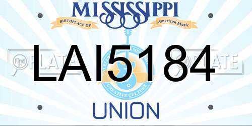 LAI5184 Mississippi License Plate
