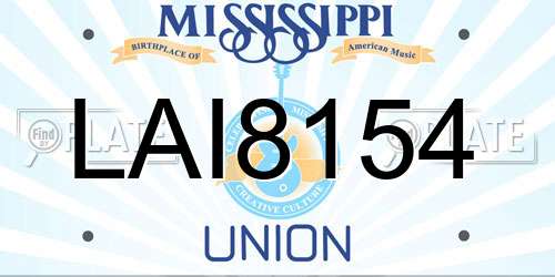 LAI8154 Mississippi License Plate