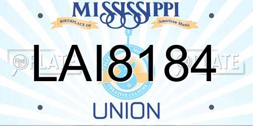 LAI8184 Mississippi License Plate