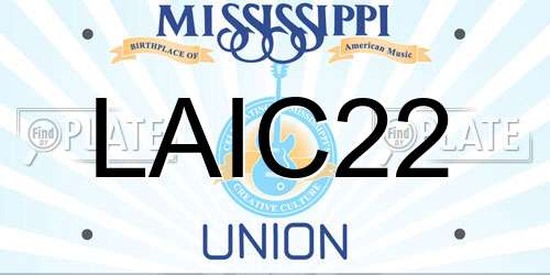 LAIC22 Mississippi License Plate