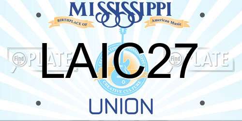 LAIC27 Mississippi License Plate