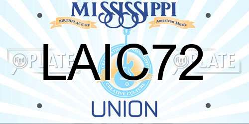 LAIC72 Mississippi License Plate