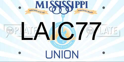 LAIC77 Mississippi License Plate