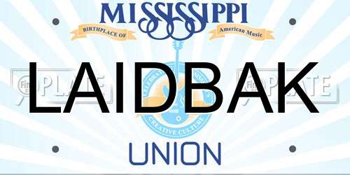 LAIDBAK Mississippi License Plate