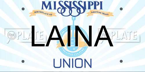LAINA Mississippi License Plate