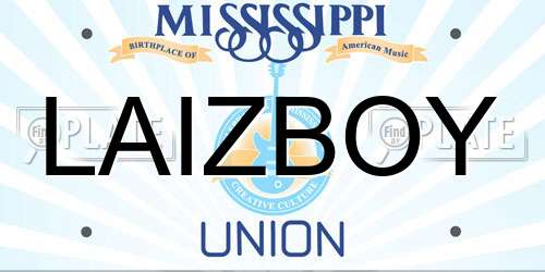 LAIZBOY Mississippi License Plate