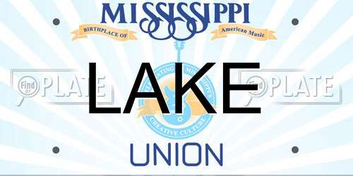 LAKE Mississippi License Plate