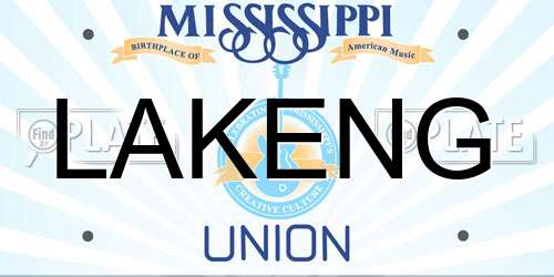 LAKENG Mississippi License Plate