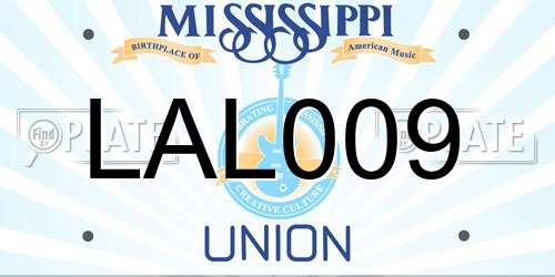 LAL009 Mississippi License Plate