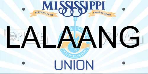 LALAANG Mississippi License Plate