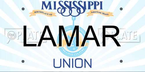 LAMAR Mississippi License Plate