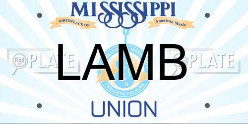 LAMB Mississippi License Plate