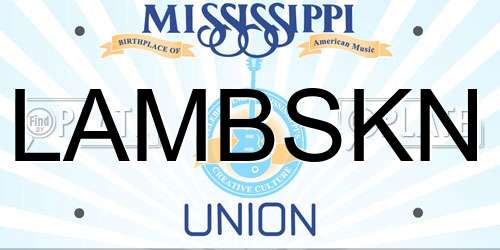 LAMBSKN Mississippi License Plate