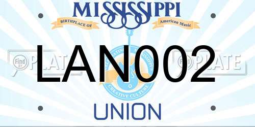 LAN002 Mississippi License Plate