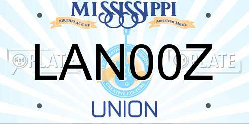 LAN00Z Mississippi License Plate