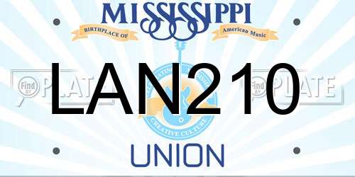 LAN210 Mississippi License Plate