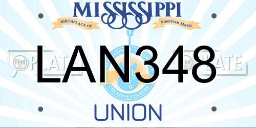 LAN348 Mississippi License Plate